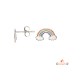 Boucles d’oreilles arc-en-ciel en argent 925/°° émaillé Carla Nogueres, Garantie 2 ans