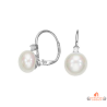 Boucles d’oreilles en argent 925/°° avec perle d’imitation Carla Nogueres, Garantie 2 ans