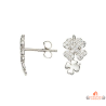 Boucles d’oreilles trèfles en argent 925/°° avec zircon Carla Nogueres, Garantie 2 ans