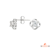 Boucles d’oreilles rosace en argent 925/°° avec zircon Carla Nogueres, Garantie 2 ans