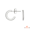 Boucles d’oreilles anneau en argent 925/°° avec zircon Carla Nogueres, Garantie 2 ans