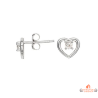 Boucles d’oreilles cœur en argent 925/°° avec zircon Carla Nogueres, Garantie 2 ans