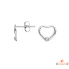 Boucles d’oreilles cœur en argent 925/°° avec zircon Carla Nogueres, Garantie 2 ans