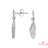 Boucles d’oreilles flamme en argent 925/°° avec zircon Carla Nogueres, Garantie 2 ans