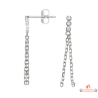 Boucles d’oreilles pendantes en argent 925/°° avec chaînes et zircon Carla Nogueres, Garantie 2 ans