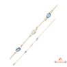 Bracelet en plaqué or Carla Nogueres avec pierres blanches et bleues en oxyde de zirconium | Garantie 2 ans