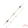 Bracelet en plaqué or Carla Nogueres avec pierres blanche et violettes en oxyde de zirconium | Garantie 2 ans