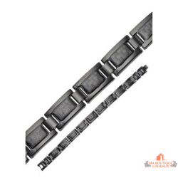 Bracelet Homme en Acier Noir – Carla Nogueres | Garantie 2 ans
