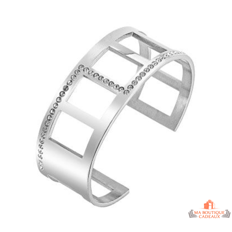 Bracelet Femme en Acier Argenté avec Strass – Carla Nogueres | Garantie 2 ans