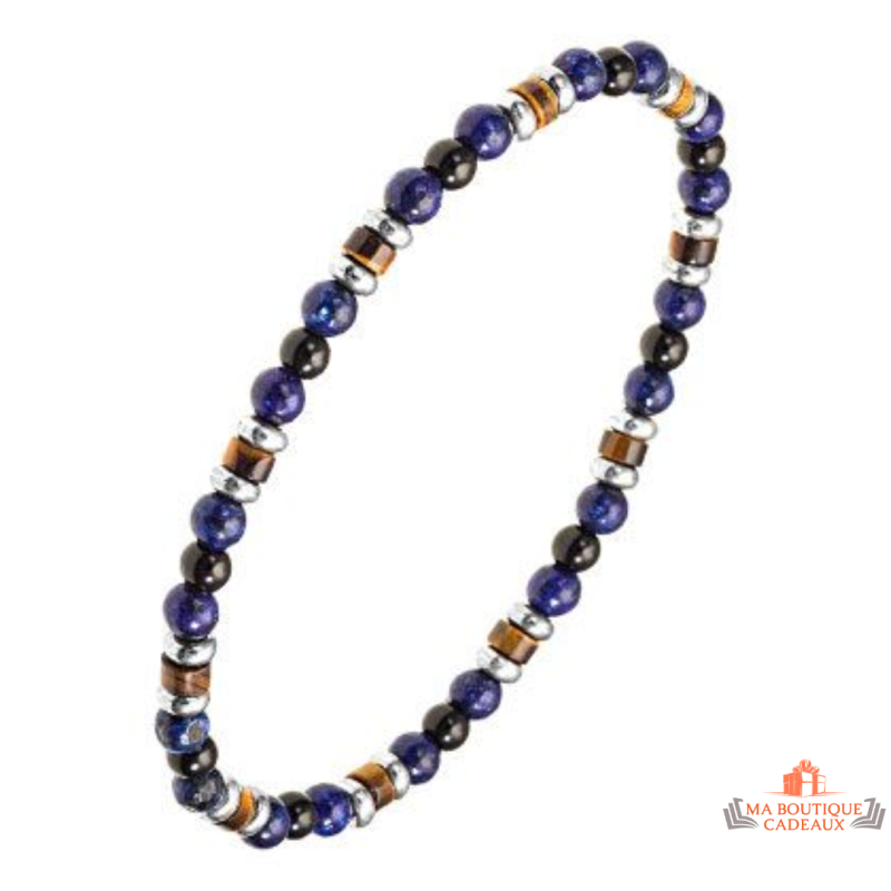 Bracelet Extensible Fantaisie Lapis Lazuli & Pierres Naturelles – Carla Nogueres | Garantie 2 ans