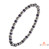Bracelet Fantaisie Extensible Perles Métalliques Violettes & Argentées – Carla Nogueres | Garantie 2 ans