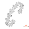 Bracelet Manchette Acier Argenté Motif Fleurs – Carla Nogueres | Garantie 2 ans