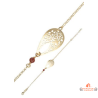 Bracelet Argent Doré Or Fin Goutte & Perle Marron – Carla Nogueres | Garantie 2 ans