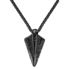 Collier homme en acier noir motif flèche viking gravée – Bivouac – Bijou masculin et symbolique