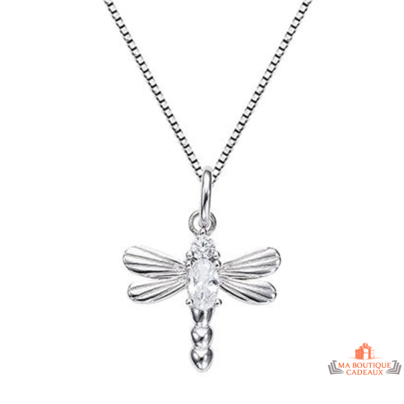 Bijou en argent motif libellule orné de pierres zirconium – Carla Nogueres – Bijou femme