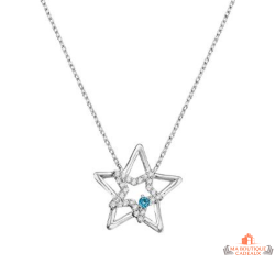 Collier femme en argent motif deux étoiles – Carla Nogueres – 45 cm