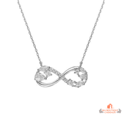 Collier en argent avec symbole infini serti de zirconium – Carla Nogueres – Femme – 45 cm