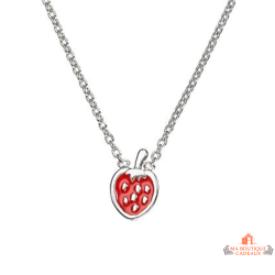 Collier enfant en argent avec pendentif fraise colorée – Bijou ludique et mignon