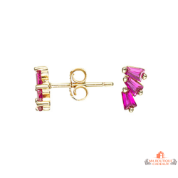 Boucles d’oreilles Carla Nogueres trio zirconium rose