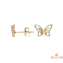 Boucles d’oreilles papillon en plaqué or avec oxydes de zirconium – Carla Nogueres