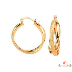 Créoles 25 mm en plaqué or à finition brillante et sablée – Carla Nogueres