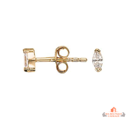 Boucles d’oreilles motif solitaire en plaqué or avec oxyde de zirconium – Carla Nogueres