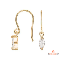 Boucles d’oreilles en plaqué or avec motif solitaire en oxyde de zirconium – Carla Nogueres