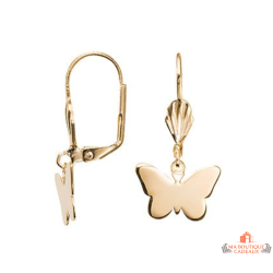 Boucles d’oreilles pendantes en plaqué or avec motif papillon – Carla Nogueres