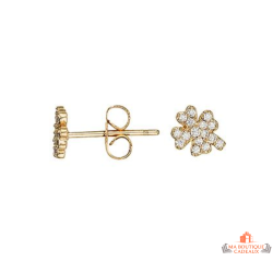 Boucles d’oreilles en plaqué or motif trèfle serti d’oxydes de zirconium – Carla Nogueres