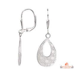 Boucles d’oreilles en argent motif goutte large – Fermoir brisure – Carla Nogueres