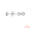 Boucles d’oreilles en argent motif infini serti de zirconiums – Carla Nogueres