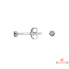 Boucles d’oreilles en argent avec solitaire en zirconium rouge – Carla Nogueres