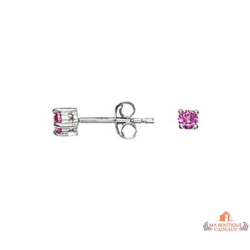 Boucles d’oreilles en argent avec solitaire rouge en oxyde de zirconium – Carla Nogueres