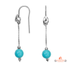 Boucles d’oreilles en argent avec pierre véritable bleu turquoise – Fermoir ASSI – Carla Nogueres