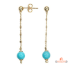 Boucles d’oreilles en argent doré avec pierre véritable bleu turquoise – Carla Nogueres