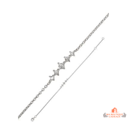 Bracelet argent 5 étoiles Carla Nogueres – oxyde de zirconium – 16+2 cm – Garantie 2 ans