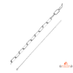 Bracelet argent chaîne simple Carla Nogueres – 16+3 cm – Garantie 2 ans