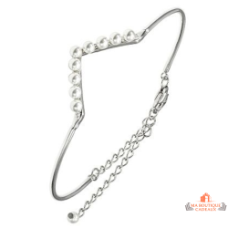 Bracelet argent 9 perles blanches Carla Nogueres – Garantie 2 ans – 16+2 cm