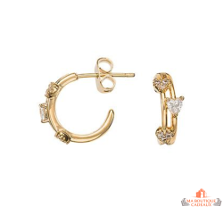 Boucles d’oreilles demi-anneau cœur zirconium Carla Nogueres