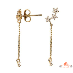 Boucles d’oreilles trois étoiles chaîne plaqué or Carla Nogueres