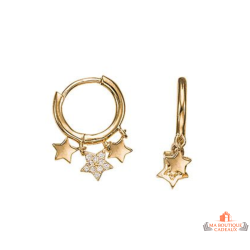 Boucles d’oreilles anneau étoiles plaqué or Carla Nogueres