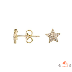 Boucles d’oreilles plaqué or motif étoile en zirconium – Carla Nogueres