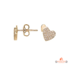 Boucles d’oreilles plaqué or deux cœurs dont un serti de zirconium – Carla Nogueres