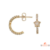 Boucles d’oreilles plaqué or demi-anneau avec étoile en zirconium – Carla Nogueres