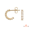 Boucles d’oreilles plaqué or motif demi-anneau serti de zirconiums – Carla Nogueres