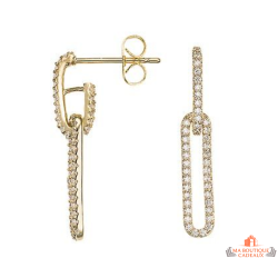 Boucles d’oreilles en plaqué or motif ovale en oxyde de zirconium – Carla Nogueres