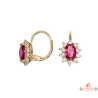 Boucles d’oreilles plaqué or motif soleil avec pierre rouge – Carla Nogueres