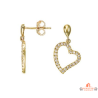 Boucles d’oreilles plaqué or motif cœur serti de zirconiums – Carla Nogueres