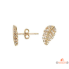 Boucles d’oreilles plaqué or motif feuille ornée de zirconiums – Carla Nogueres