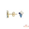 Boucles d’oreilles plaqué or zirconiums bleus et blanc – Carla Nogueres